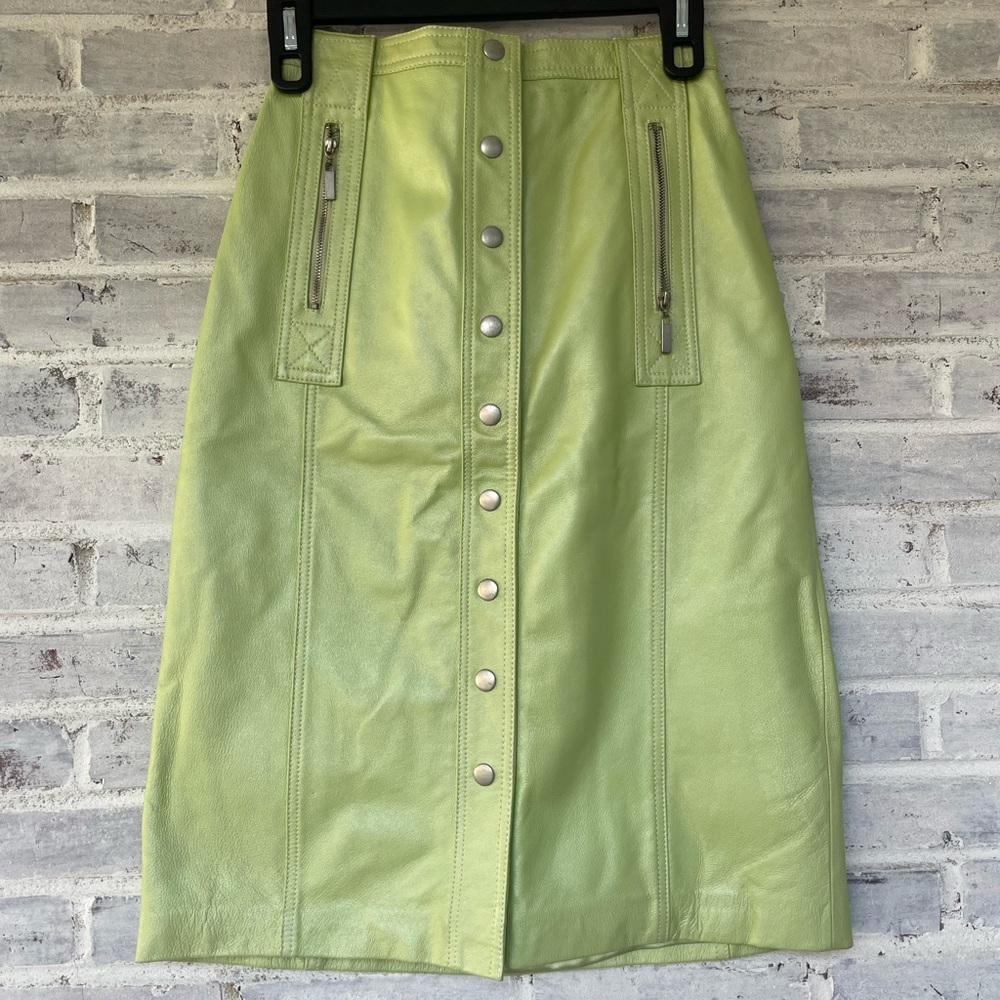 Green Leather Skirt